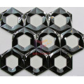 Black Stainless Sreel Mix White Glass Mosaic (CFM1027)